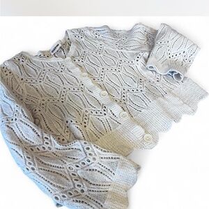 Cream colored crochet lace cardigan